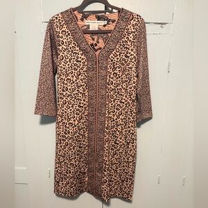 Gretchen Scott Animal Print V-Neck Tunic Dress